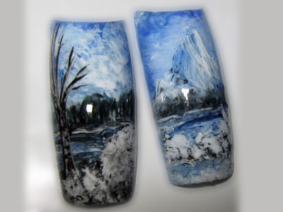 Pose d'ongle paysage hiver